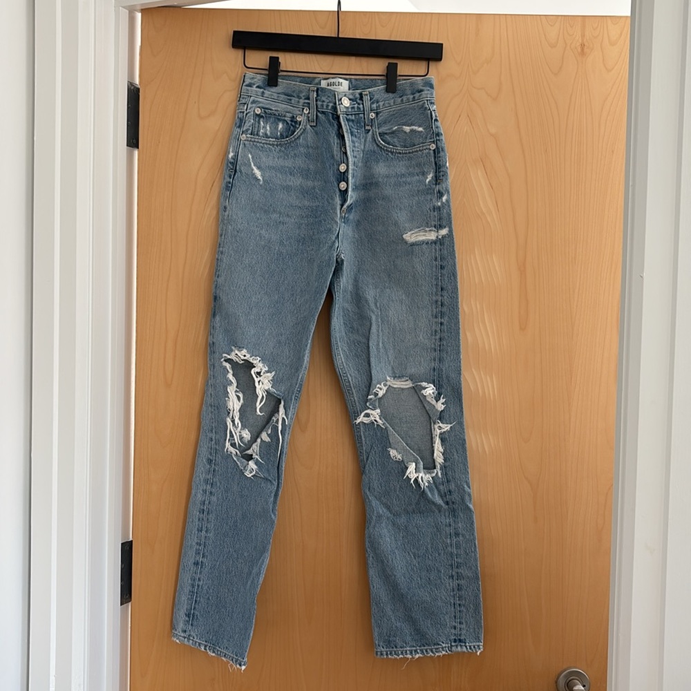 NEW AGOLDE Lightwash Jeans with rips (high waist, SIZE 24)